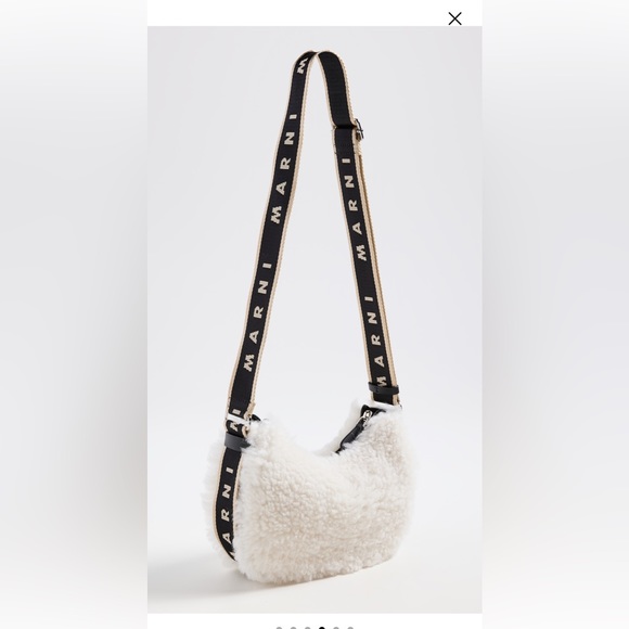 Marni off-white shearling bey shoulder crossbody bag - Picture 1 of 8